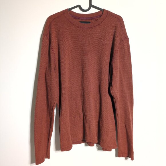 Bonobos Other - Bonobos Waffle Knit Mens Large Crew Orange Long Sleeve Grunge Streetwear Skate